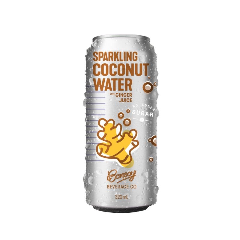 Bonsoy Beverage Co. - Sparkling Coconut Water GINGER 320ml x 12